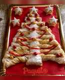 🎄Árbol Navidad de hojaldre y pasta de turrón (Casera)🌟
