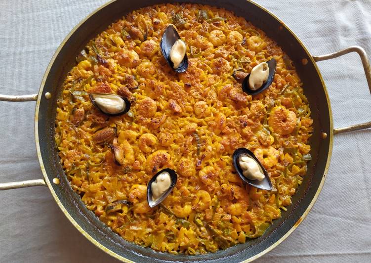Arroz al horno con marisco