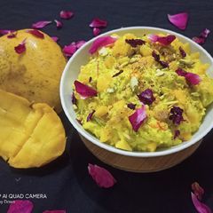 A picture of Mango Shrikhand or Matho.