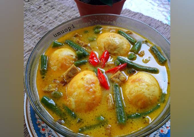 Opor telur sayur kacang panjang