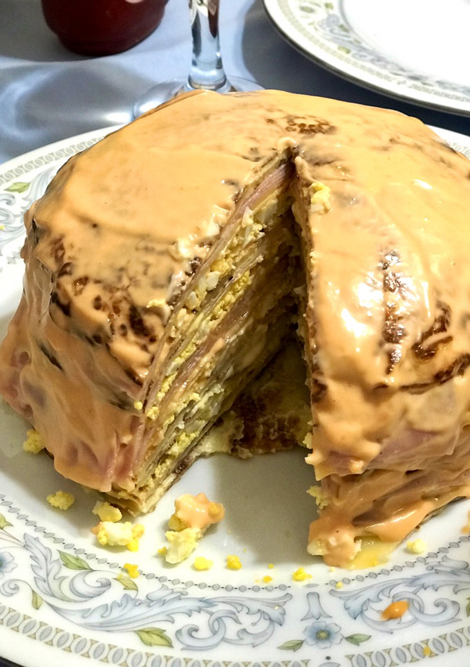 Una foto de Torre de panqueques salada 🥞