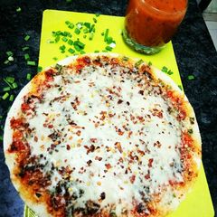 A picture of Cheese Uttapam pizza style.