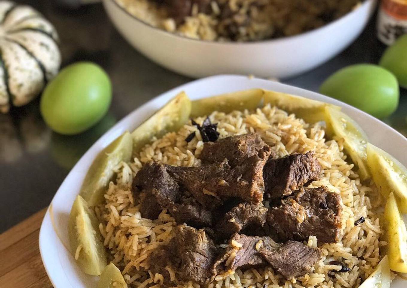 Nasi biryani daging sapi