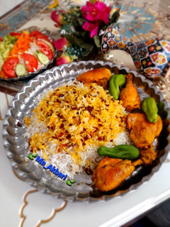 عکسی از دستور 🍀زرشک پلو با مرغ سرخ شده