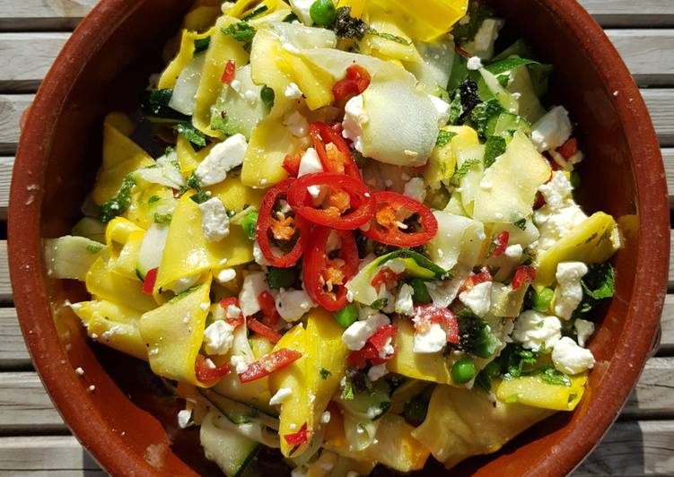 Recipe of Quick Summer courgettes with feta, mint and chilli