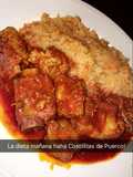 Costillitas de Puerco en Salsa Roja (spare ribs in red sauce)