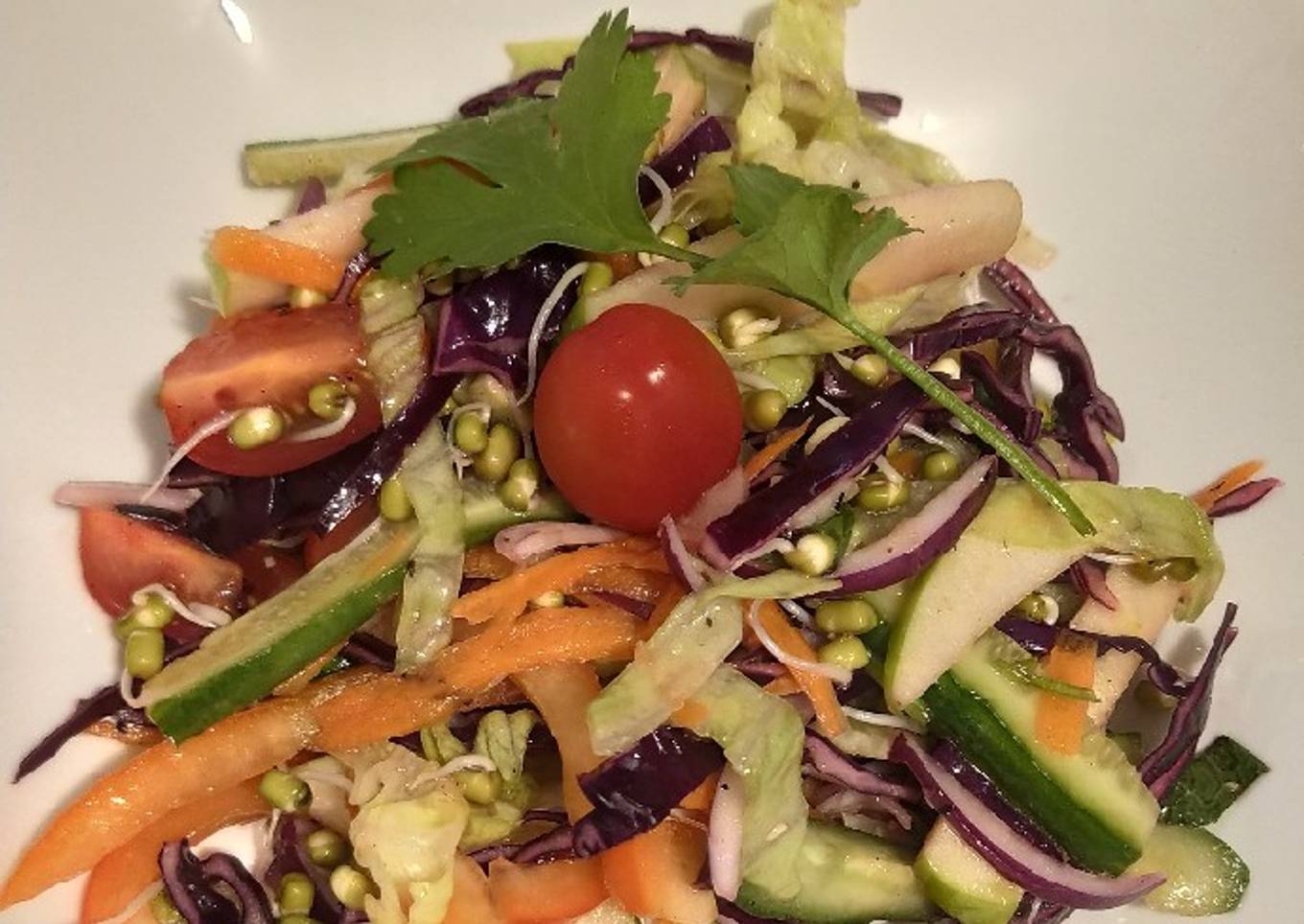 Rainbow sprout salad