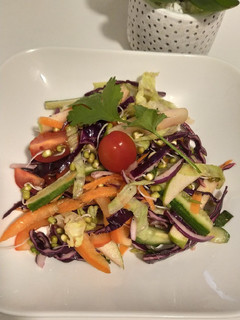A picture of Rainbow sprout salad.