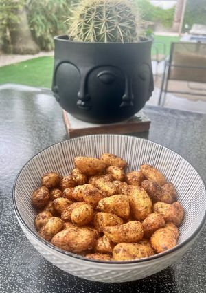 A picture of Crispy Ratte Potatoes in the Air Fryer 🥔.