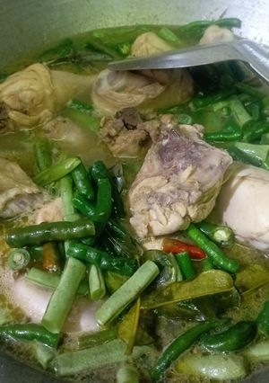 Foto resep Sayur ayam pedas kuah soto segar bumbu simple