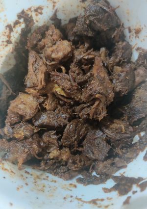 A picture of Shredded Beef for Tacos/Burritos.