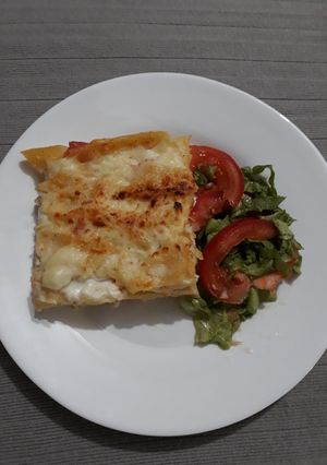 Una foto de Pastas con salsa blanca al horno