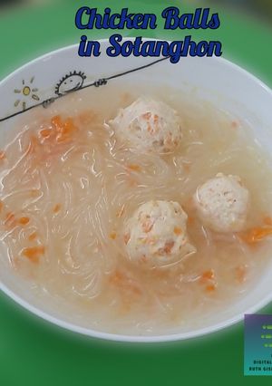 A picture of Chicken Balls in Sotanghon.