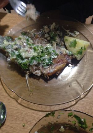 Una foto de Dorado al roquefort