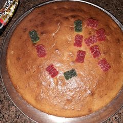 A picture of Homemade eggless cake.