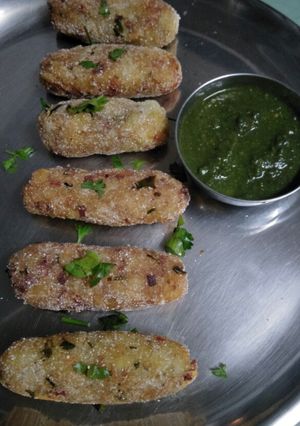 A picture of Falahari veg cutlet.
