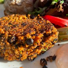 A picture of Sweet potato and black bean burgers.