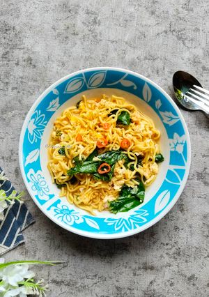 Foto resep Mie Nyemek Daun Melinjo