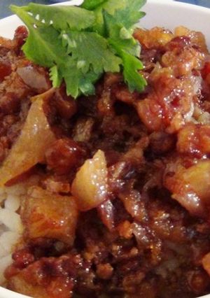 【哇菜影音食譜】白甘蔗滷肉飯 的食譜成品照片