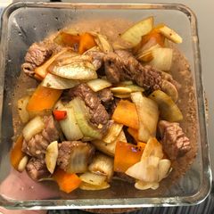 A picture of Fried short ribs with soy sauce.