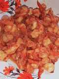 Udang saus kacang panggang (baked beans)