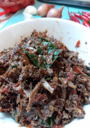 Foto resep Sambel teri daun jeruk