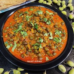 A picture of Hara Chana Masala हरा चना मसाला Lila chana nu shake.
