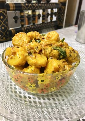 A picture of Raw banana sabzi.