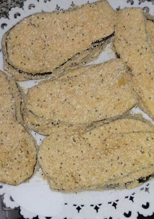 Una foto de Milanesas de Berenjena