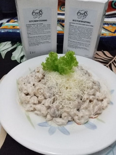 Foto resep Macaroni Cheese mushroom with whipped cream