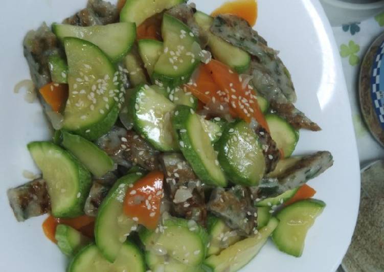 Resep Zuchini witj fish paste/Zuchini dg daging Ikan giling Lezat