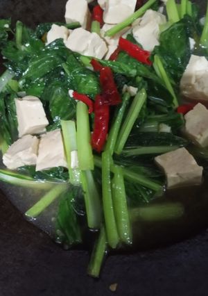 Foto resep Sayur sawi hijau campur tahu