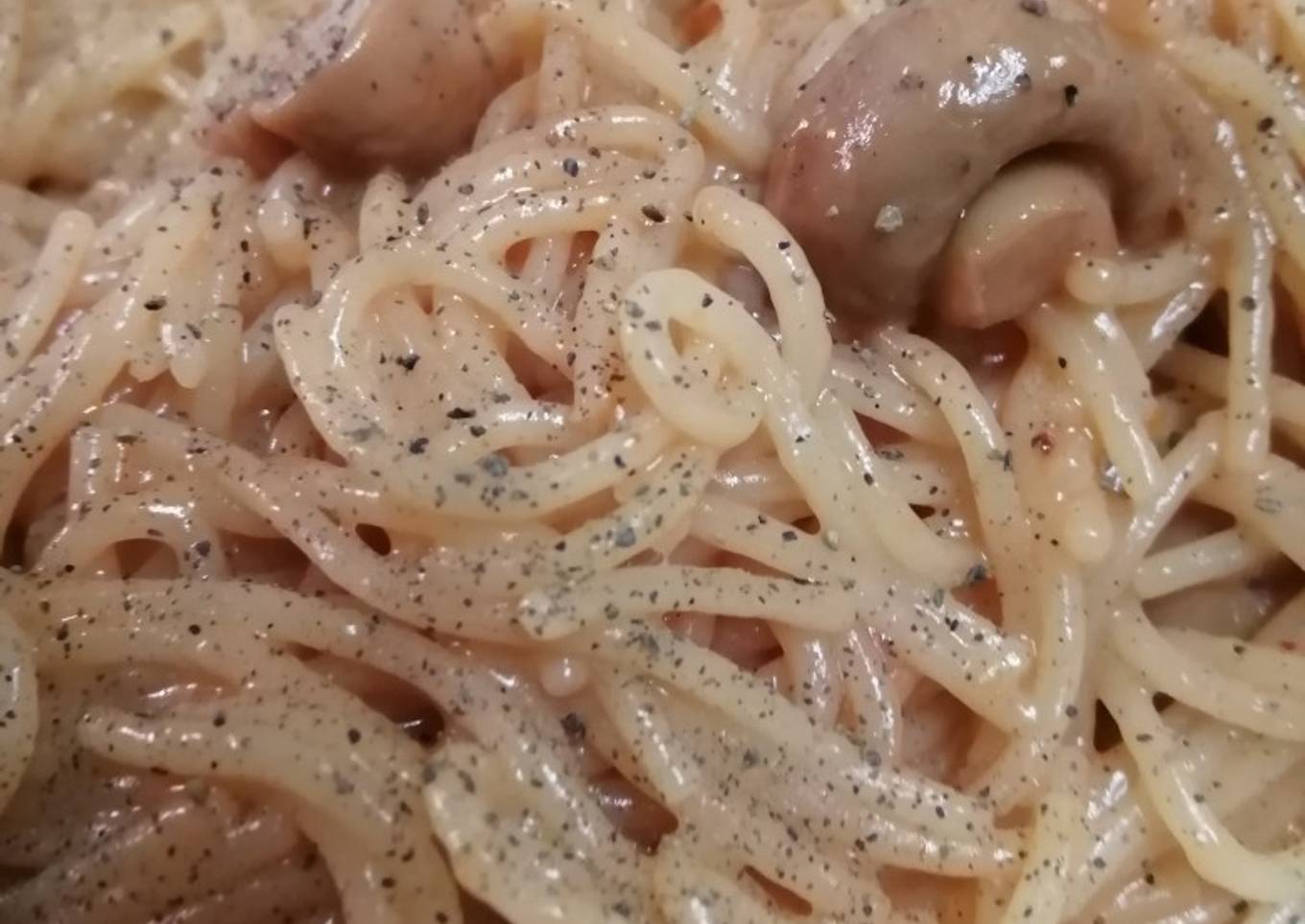 Spaghetti with mushroom#themechallenge