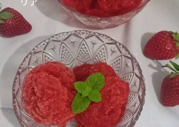 Resep Baru Sorbet Strawberry Sedap Nikmat