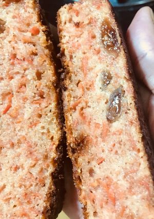 A picture of Sugar free Wholewheat eggless carrot cake.