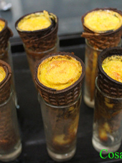 Una foto de Cornetes de tortilla de gazpacho