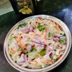 Healthy Salad With Leftover Cucumber and Carrot A picture of Healthy Salad With Leftover Cucumber and Carrot.
