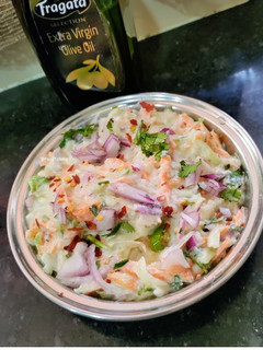 A picture of Healthy Salad With Leftover Cucumber and Carrot.