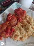 Albóndigas veganas con arroz