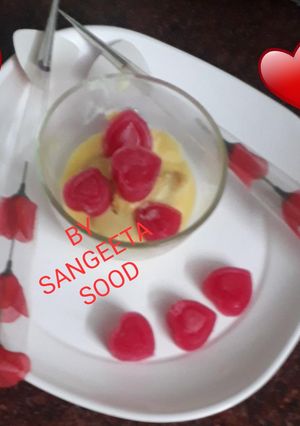 A picture of Jelly Heart bread pudding Heart.
