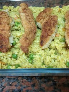 صورة لوصفة ارز بالكاري و البسلة