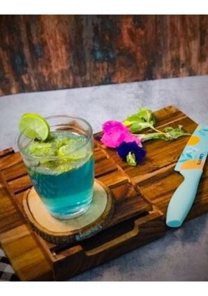 A picture of Summer/Ramadan Special: Blue Lagoons-Chia Mojito.