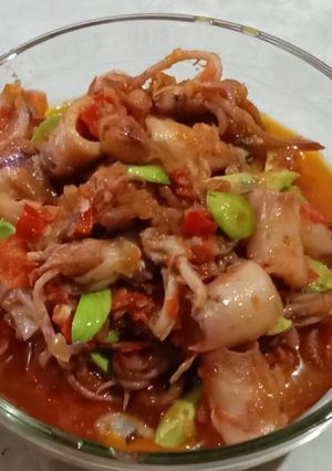 Foto resep Cumi asin Pete pedes