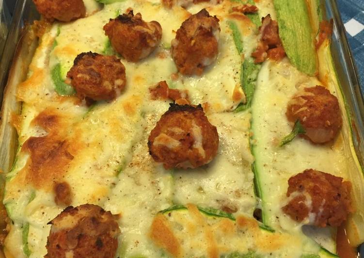 Lasanha de abobrinha com PTS