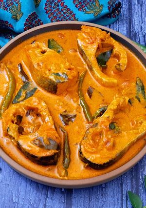 A picture of Malabar-style Kerala Fish Curry.