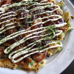 A picture of Brussels Sprouts Okonomiyaki.