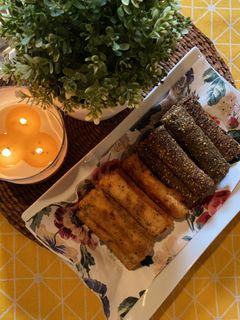 صورة لوصفة لفائف الجبن بالزعتر والفتات