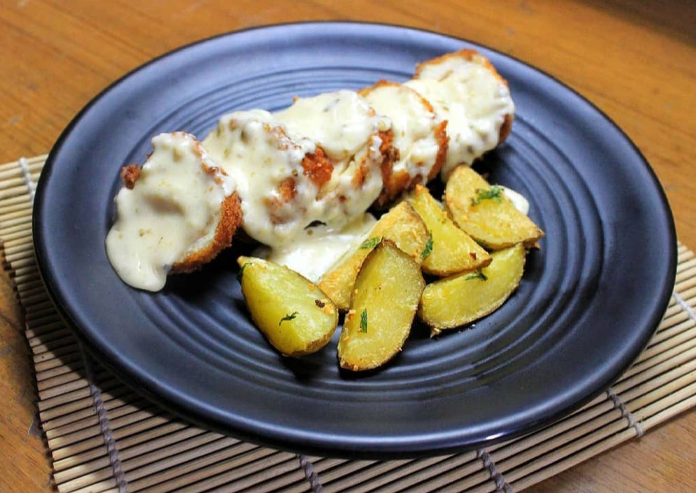 Creamy Chicken Cordon Bleu with Roasted Potato