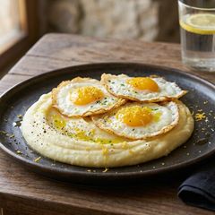 A picture of 🍳 Puré de Papa Fit con Huevos Fritos (Inyección de Proteína Post-Entreno 🥩).