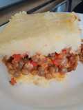 Pastel de papa con relleno de lentejas